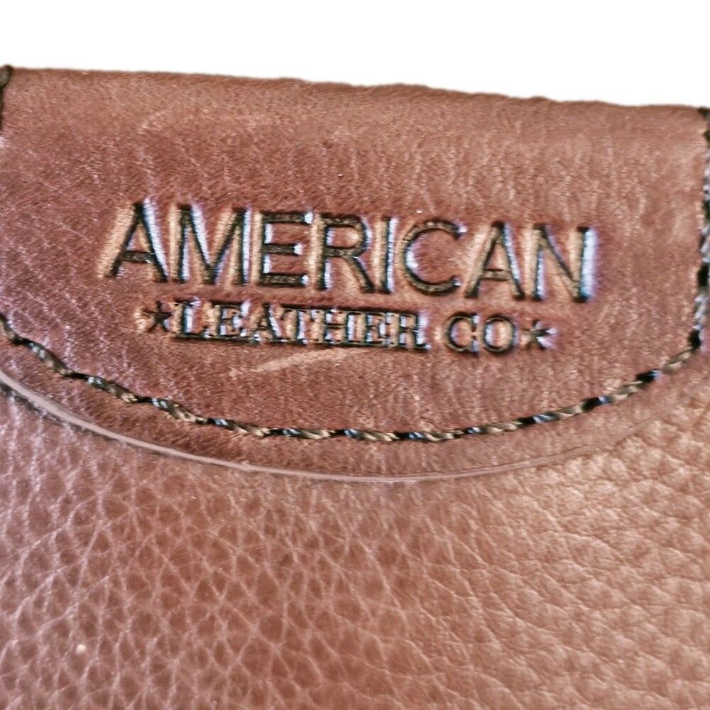 American Leather Co Brown  Leather Shoulder Bag Zip Detachable Strap - Picture 4 of 8